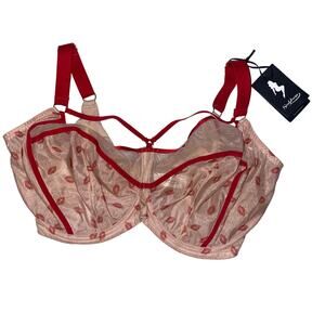 Sculptresse by Panache Dionne Full Cup Bra 36M NWT Kiss Print Sheer Mesh